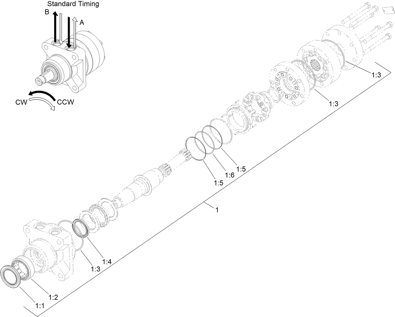 Hydraulic Motor Assembly No. 120-6281 (CCW)