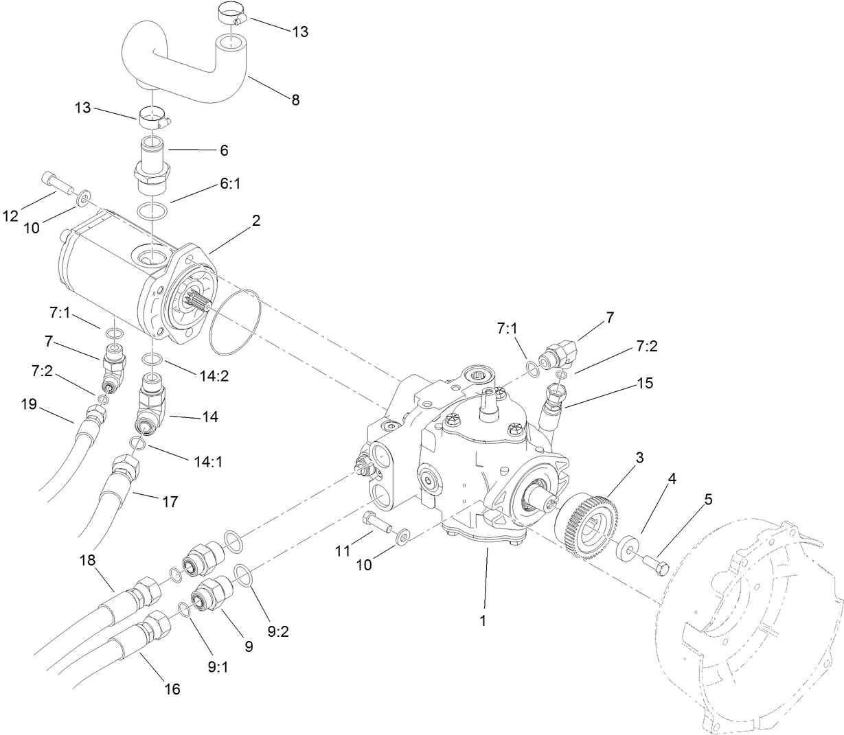 Hydrostat and Gear Pump Drive Assembly