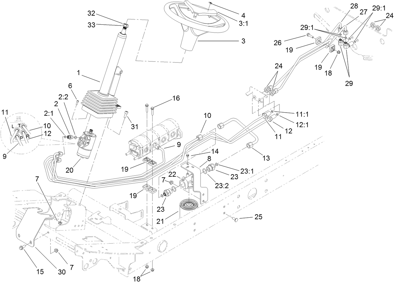 Steering Valve Hydraulic Plumbing Assembly