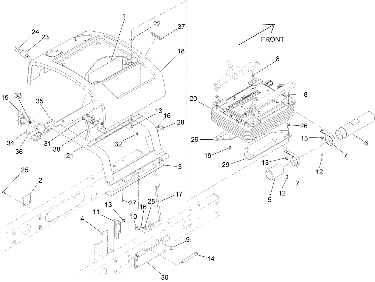 Seat Base and Suspension Assembly