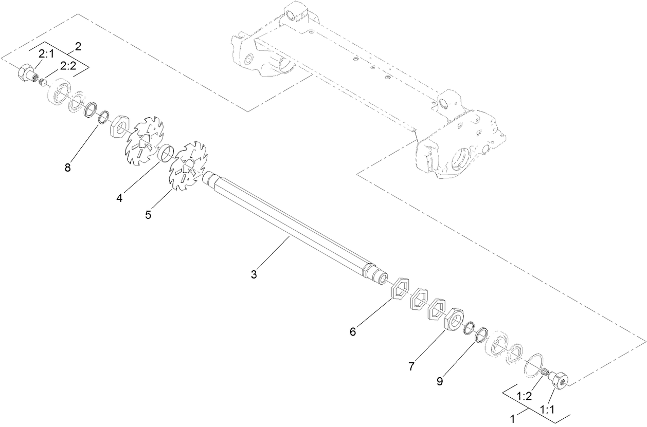 Dethatcher Reel and Drive Assembly