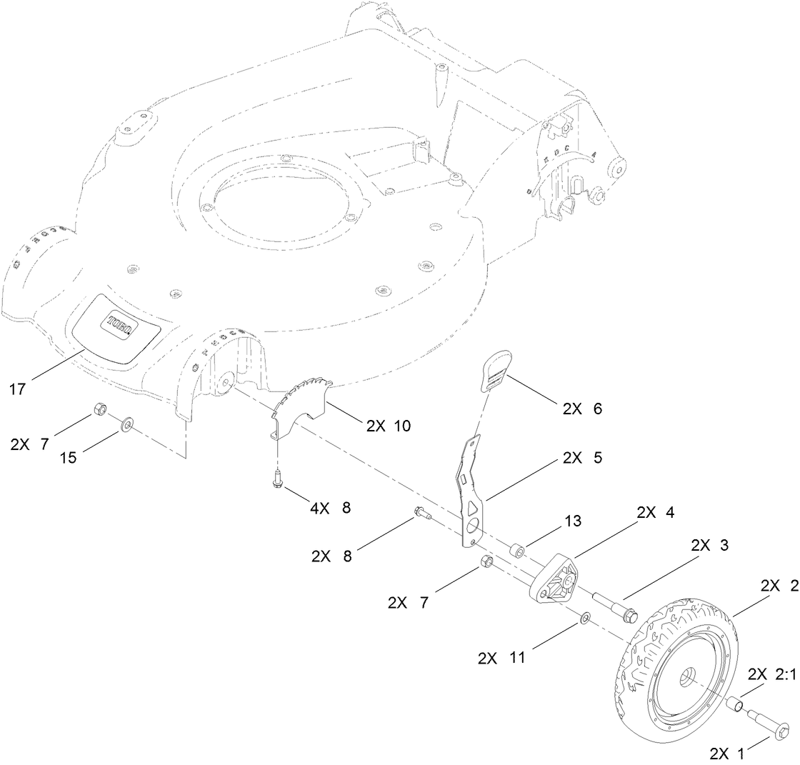 Front Wheel and Height-of-Cut Assembly
