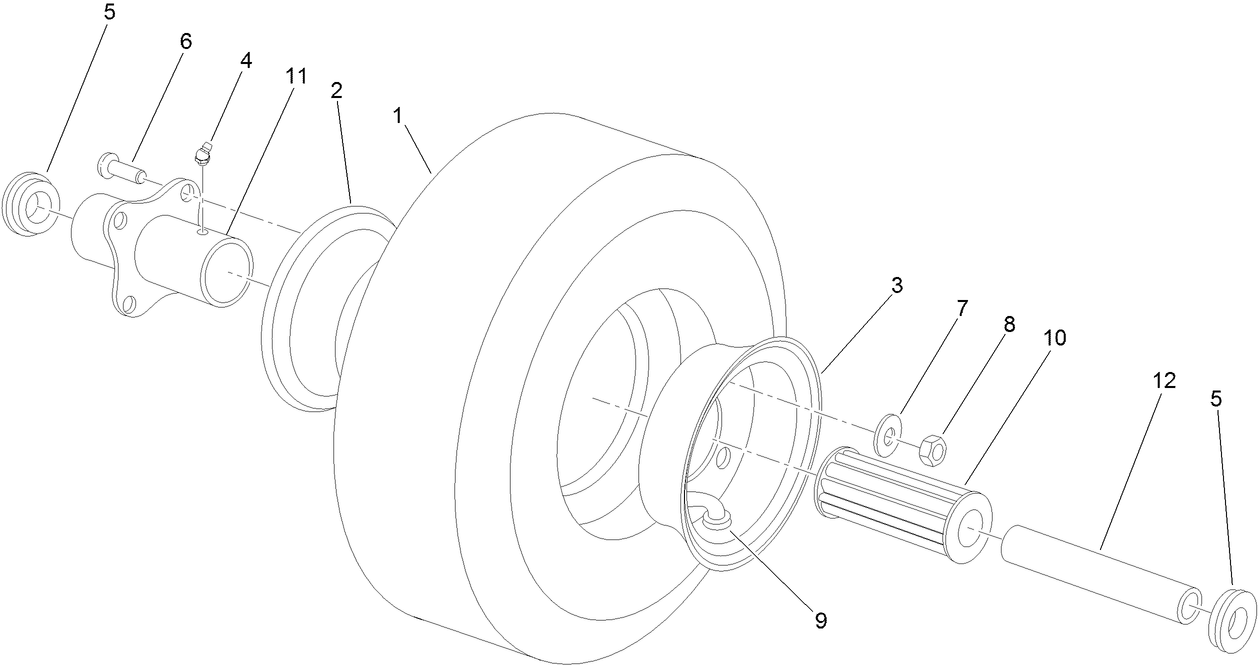 Pneumatic Tire and Wheel Assembly No. 54-8810