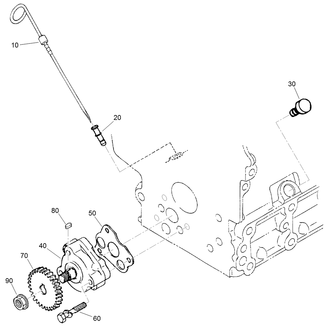 Dipstick, Guide and Oil Pump Assembly
