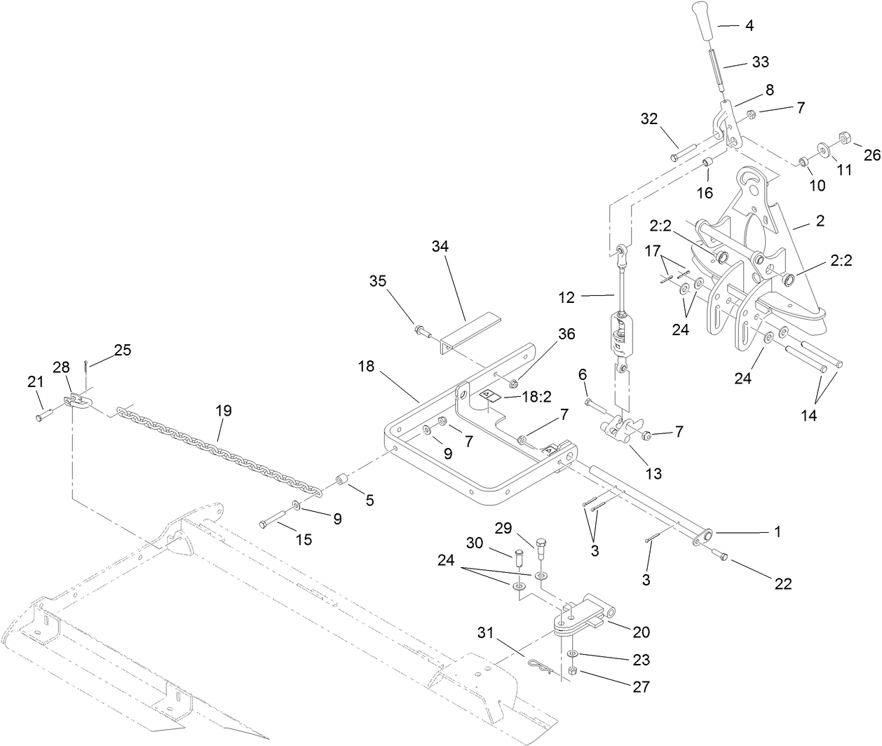 Pivot Bar and Lift Arm Assembly