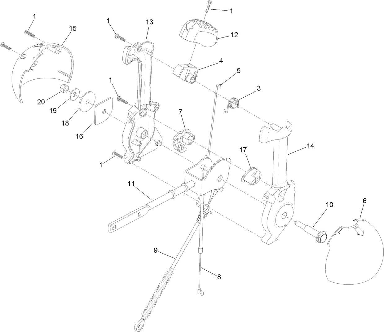 Lever Chute Control Assembly