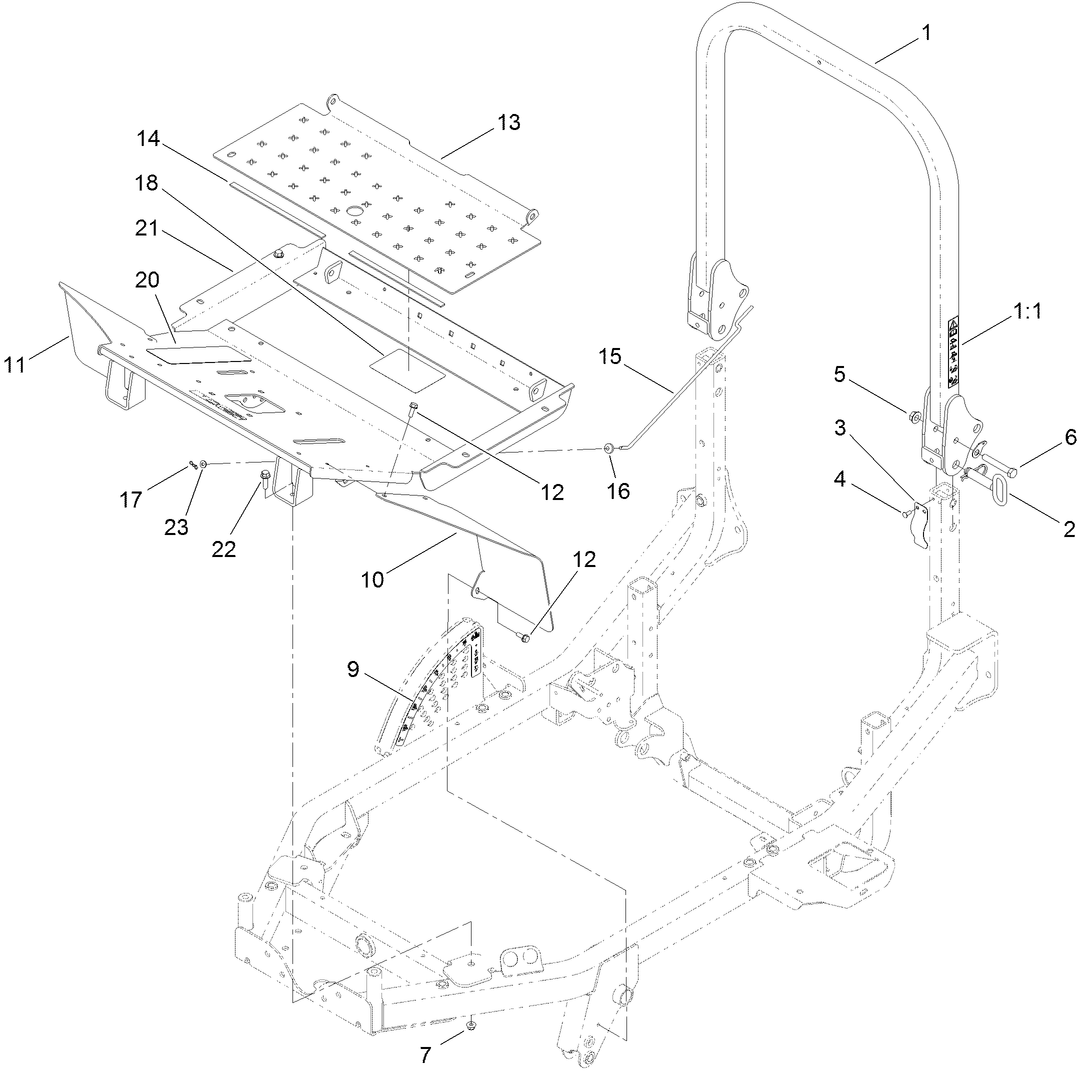 Platform and Roll-Over Protection System Assembly