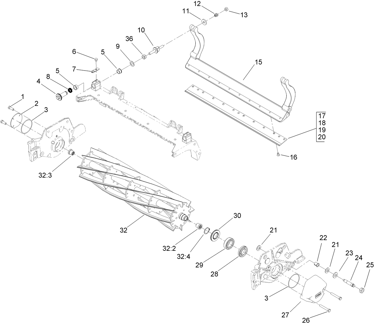 Reel and Bedbar Assembly