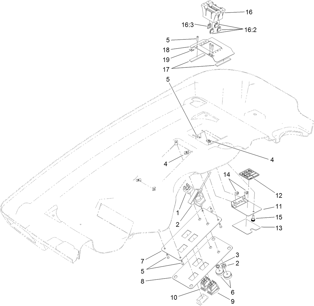 Switchplate and Fuse Block Cover Cab Assembly