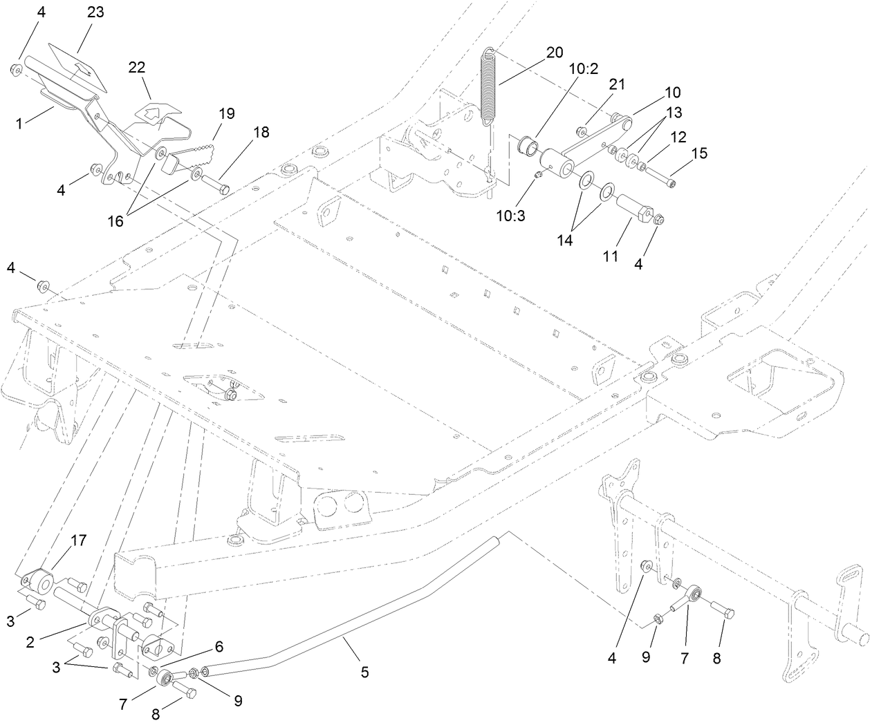 Neutral and Traction Pedal Assembly
