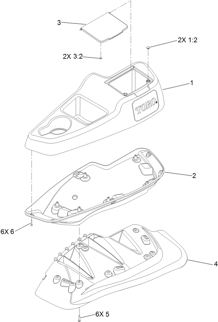 LH Console Assembly No. 115-7401