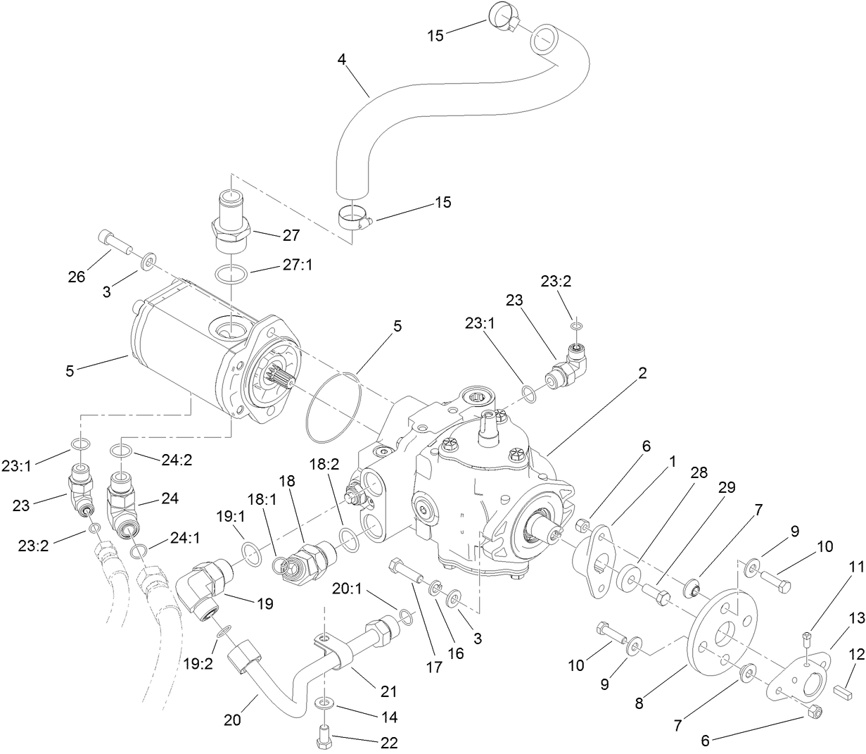 Hydrostat and Gear Pump Drive Assembly