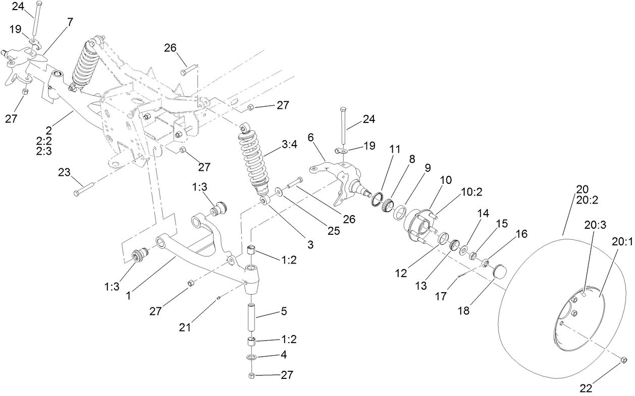 Front Suspension and Wheel Assembly