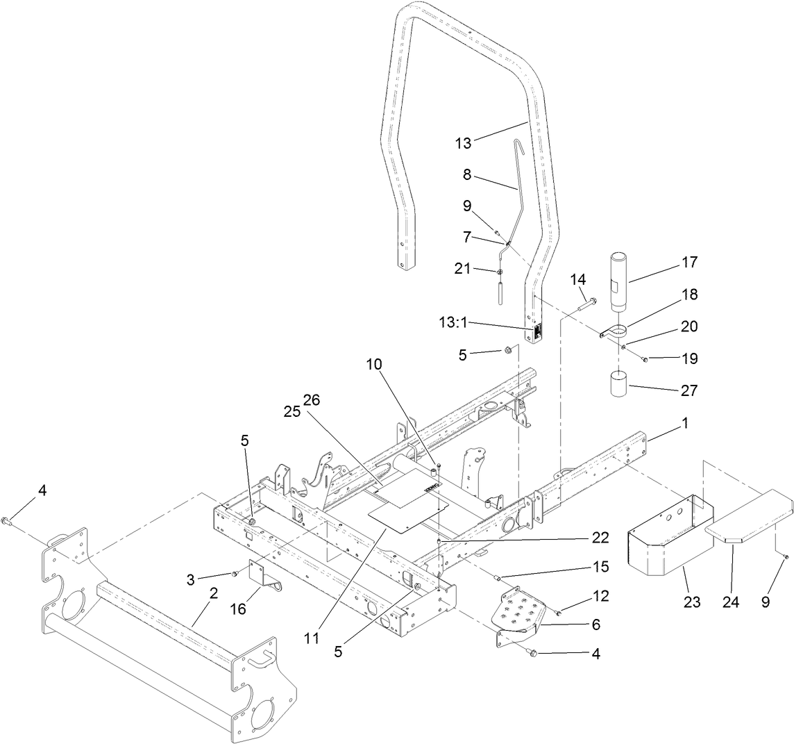 Frame and Roll-Over Protection System Assembly