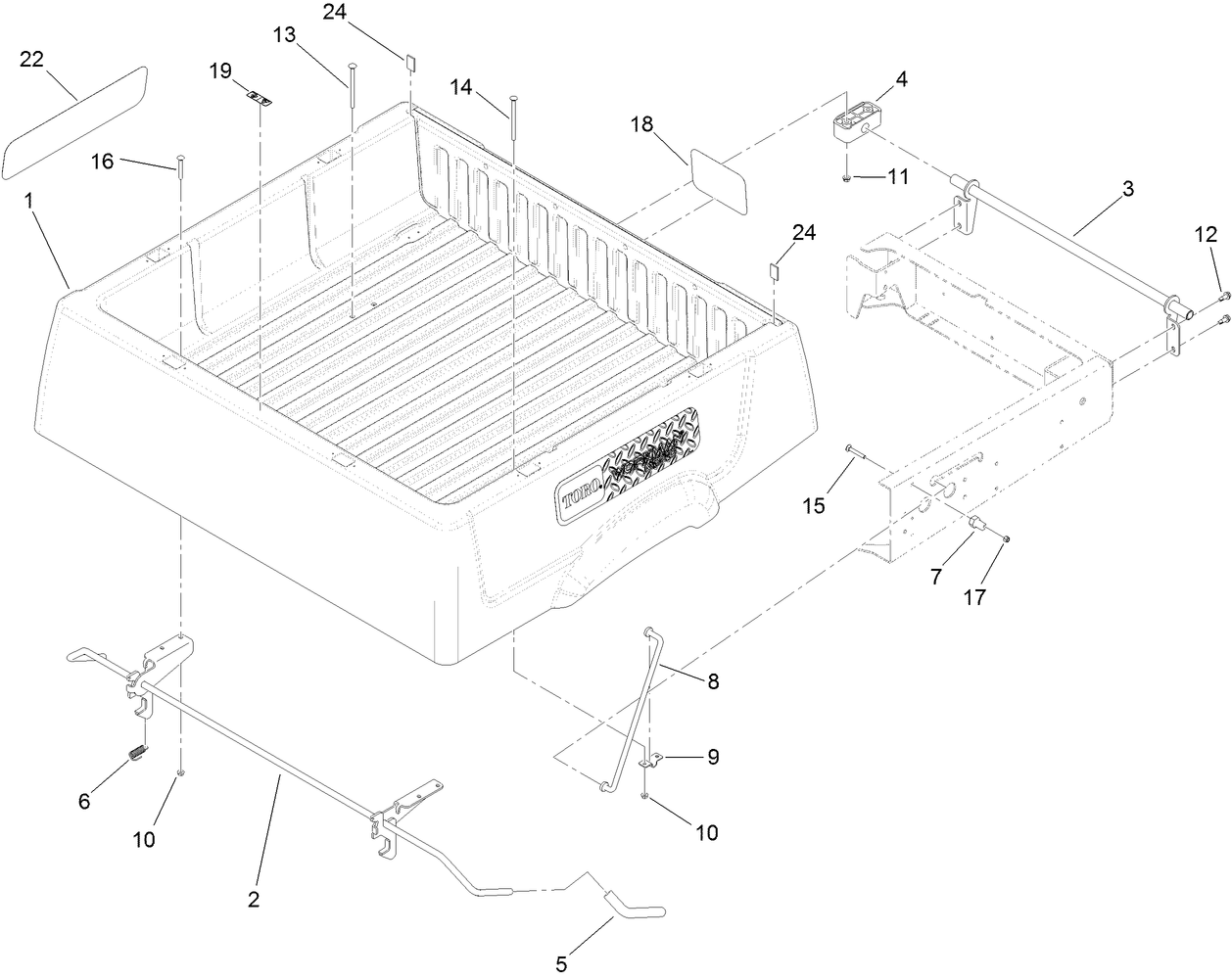 Cargo Bed and Tailgate Installation Assembly
