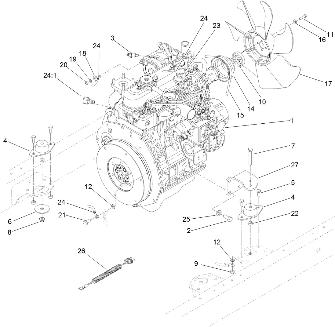 Engine Mounting and Electrical Assembly