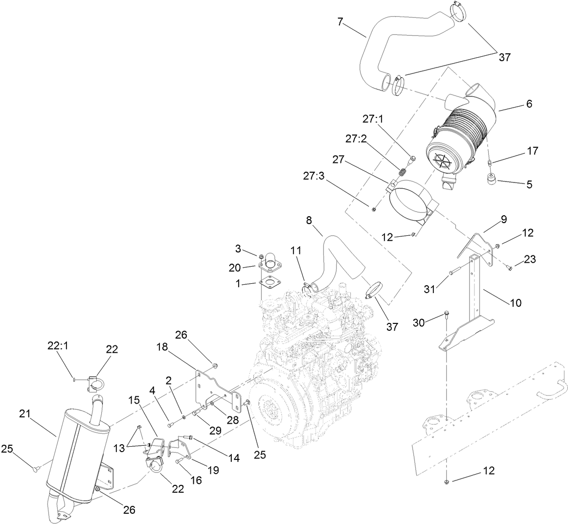 Engine Intake and Exhaust Assembly