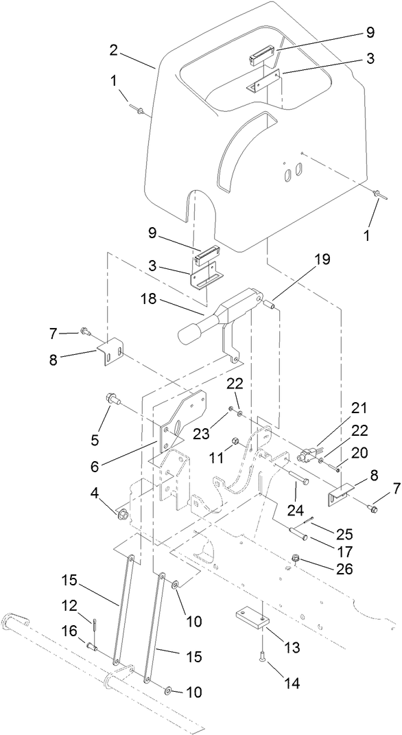 Parking Brake and Dash Cover Assembly
