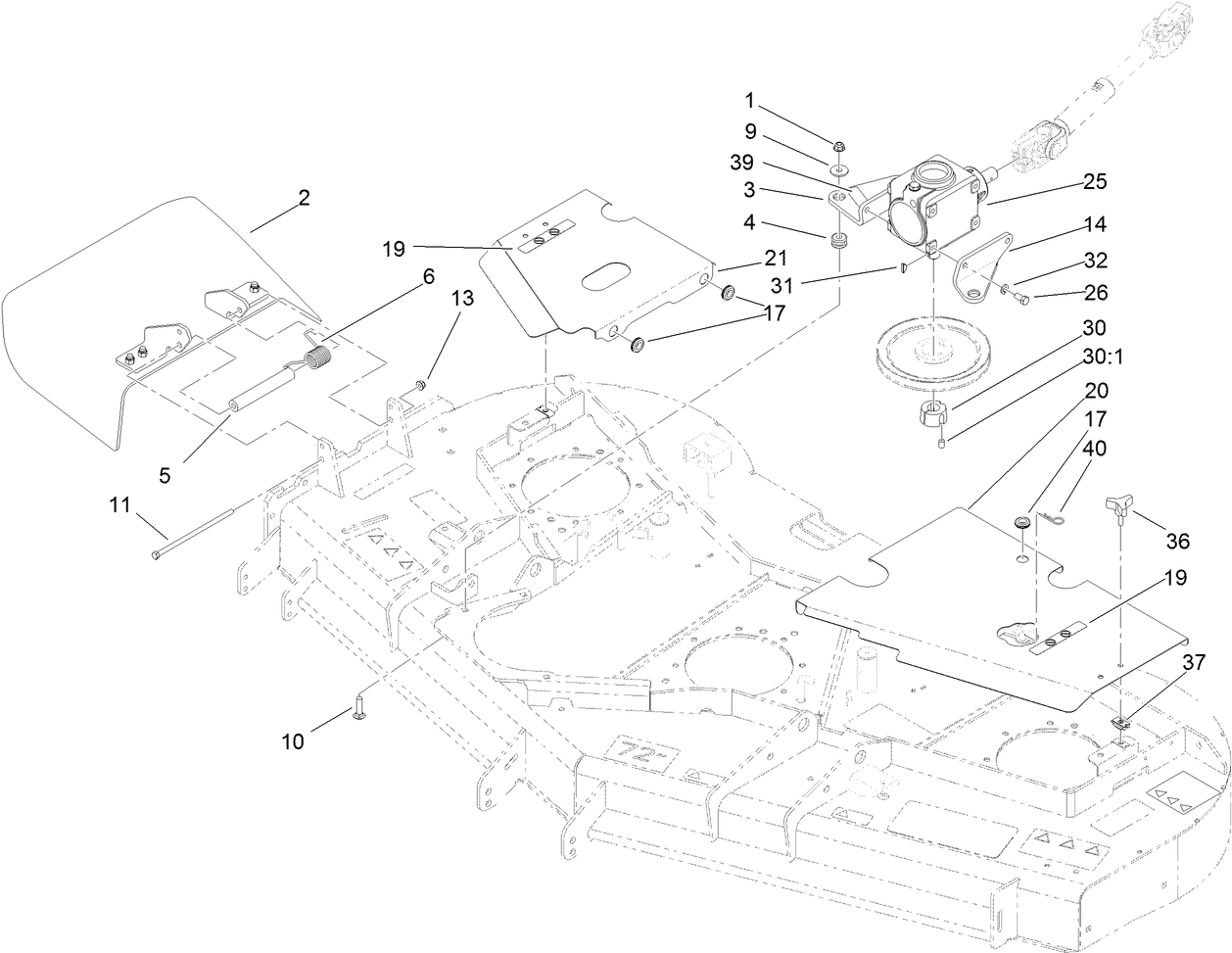 Belt Cover, Gearbox and Baffle Assembly