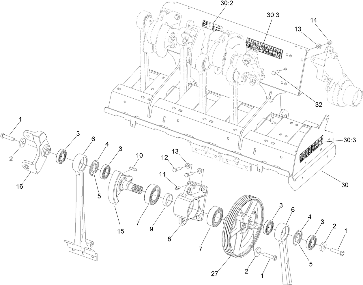 Right Hand No. 1 and No. 2 Crankarm Assembly