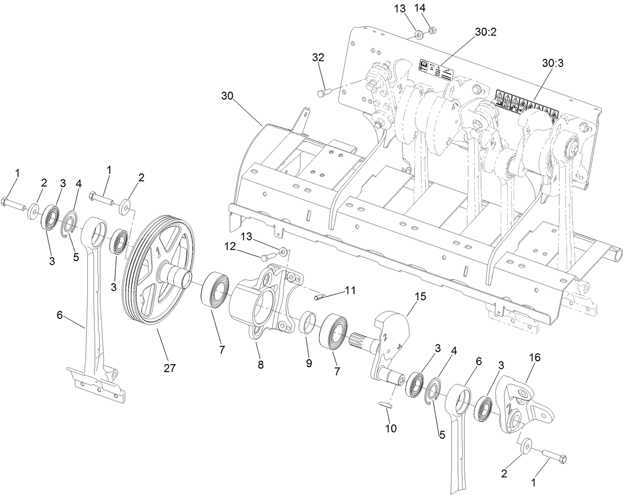 Left Hand No. 1 and No. 2 Crankarm Assembly