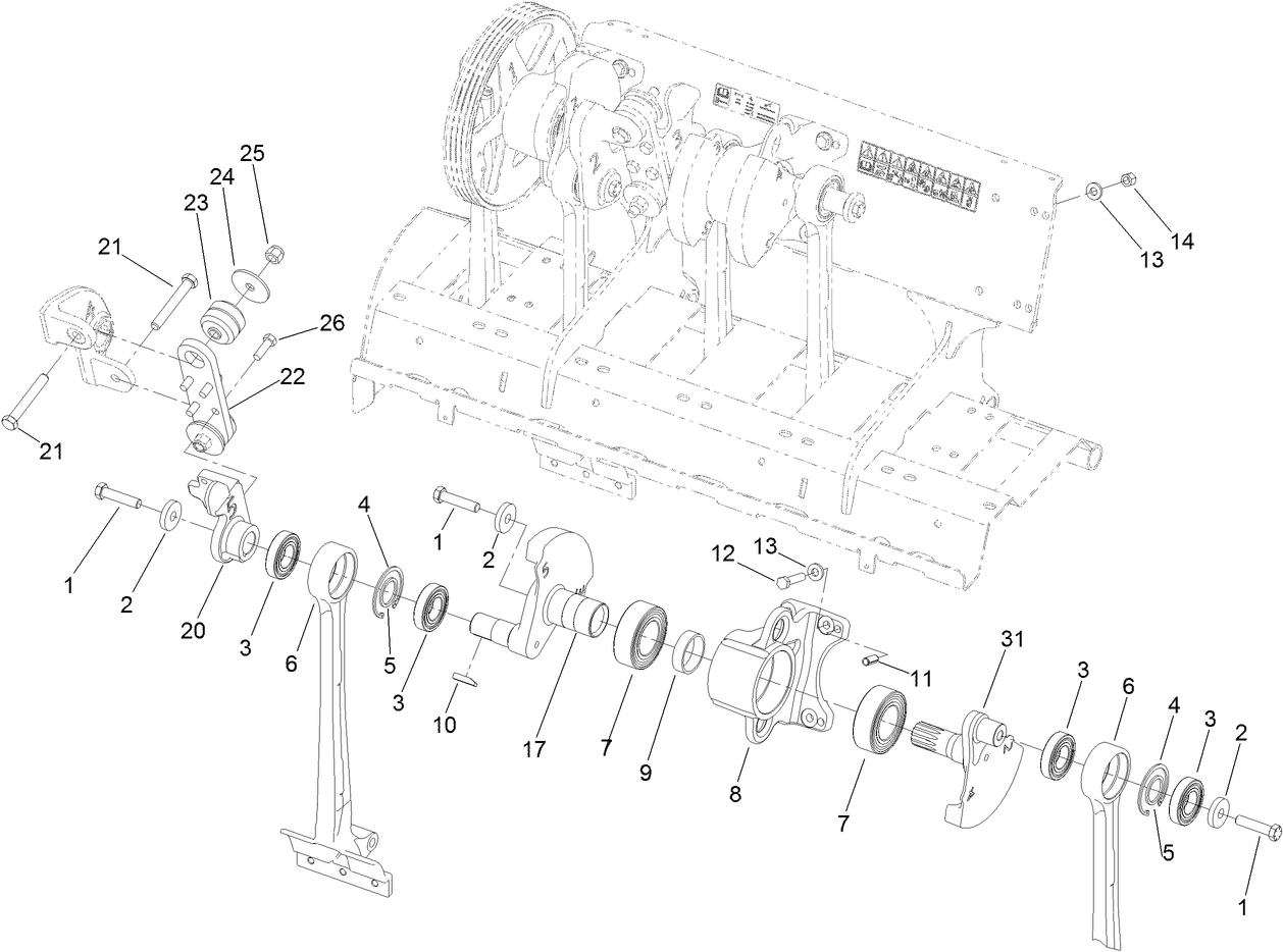 Left Hand No. 5 and No. 6 Crankarm Assembly