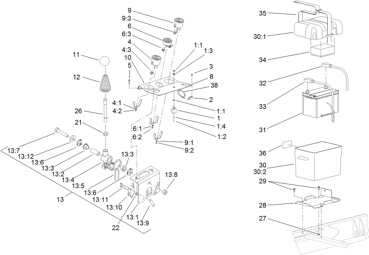 Control Console and Battery Assembly