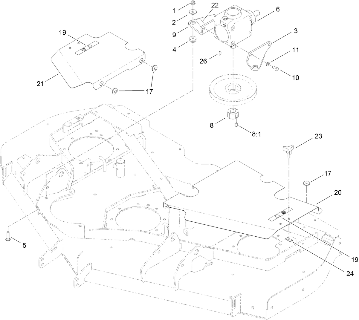 Deck Cover and Gearbox Assembly