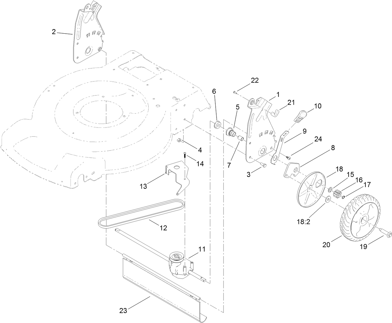 Transmission and Rear Wheel Drive Assembly