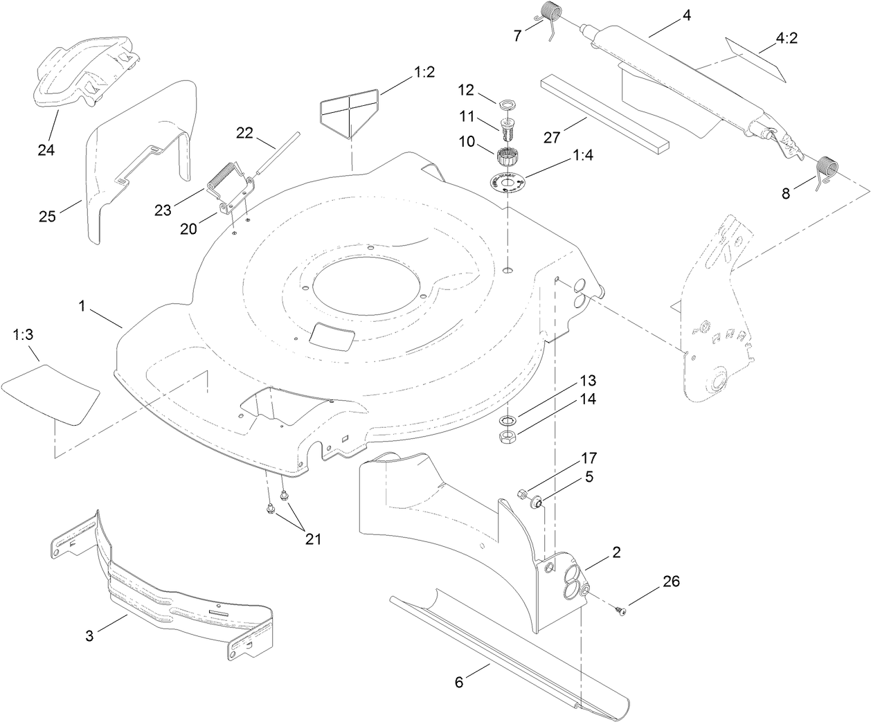 Housing and Rear Deflector Assembly