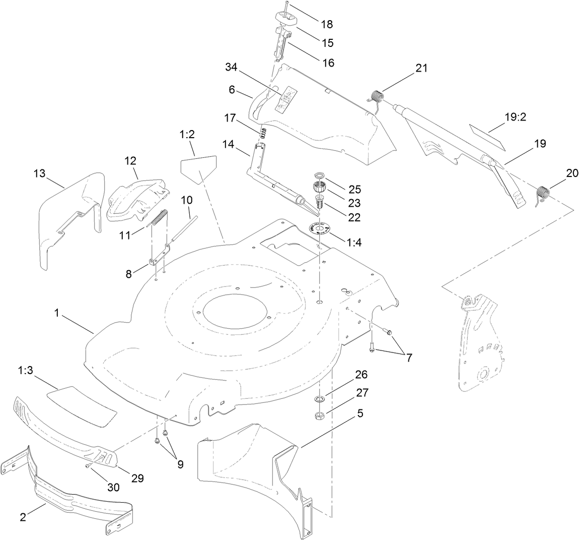 Deck, Side Chute and Rear Door Assembly