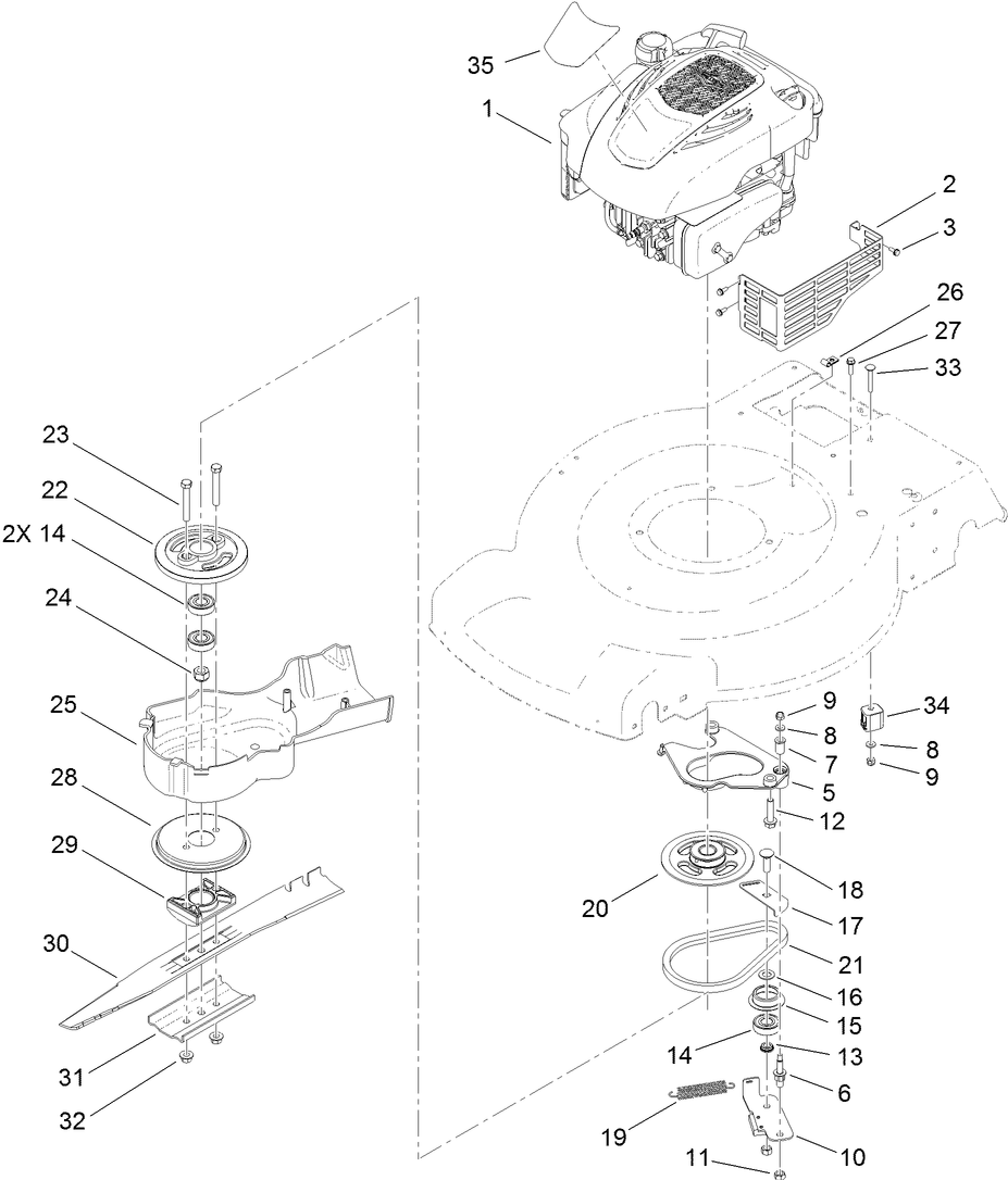 Engine and Blade Assembly