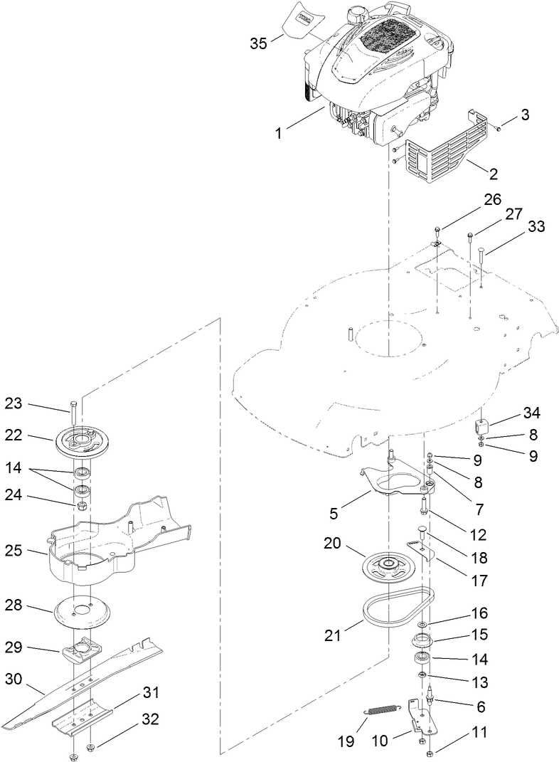 Engine and Blade Assembly