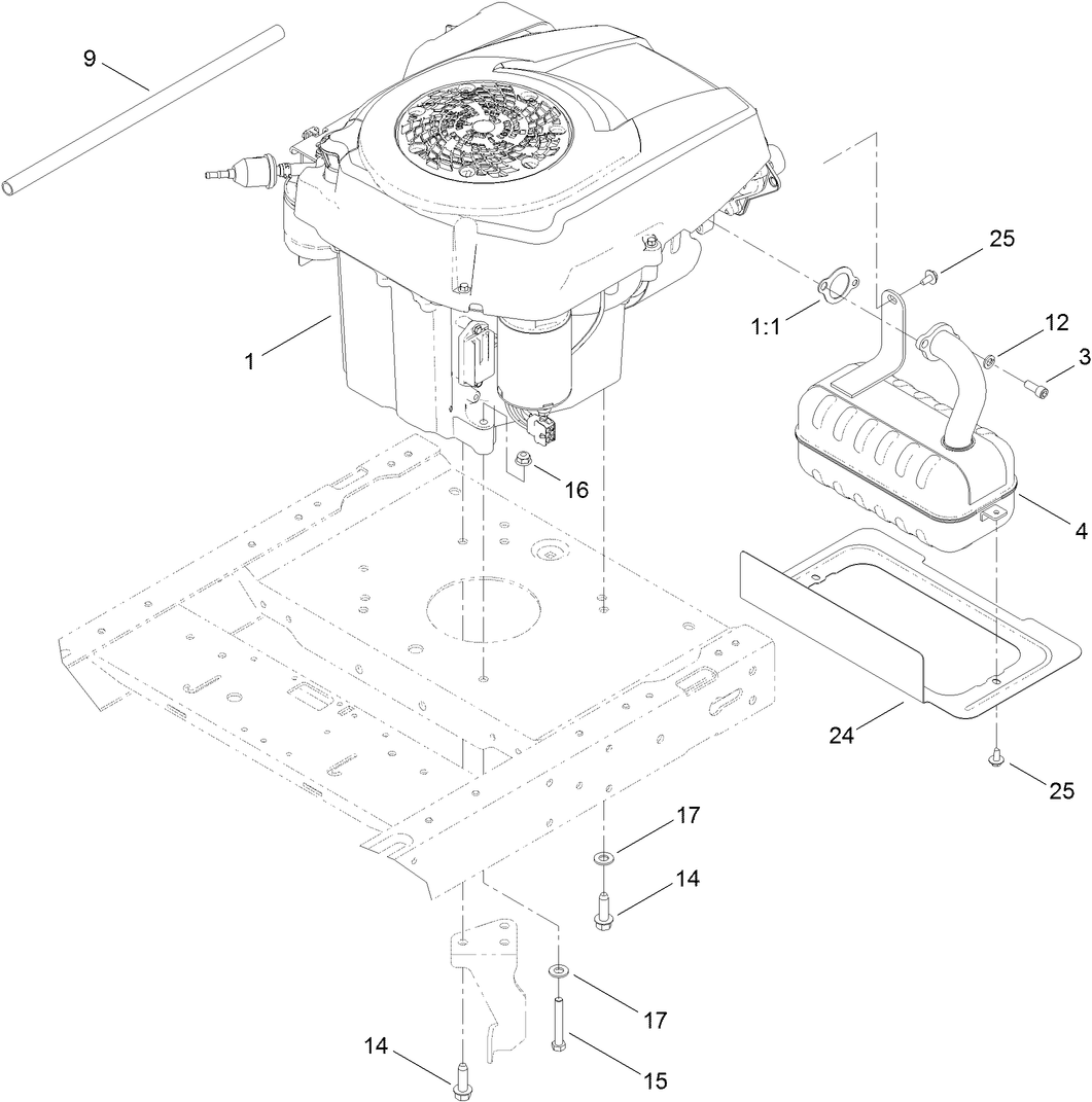 Engine and Exhaust Assembly