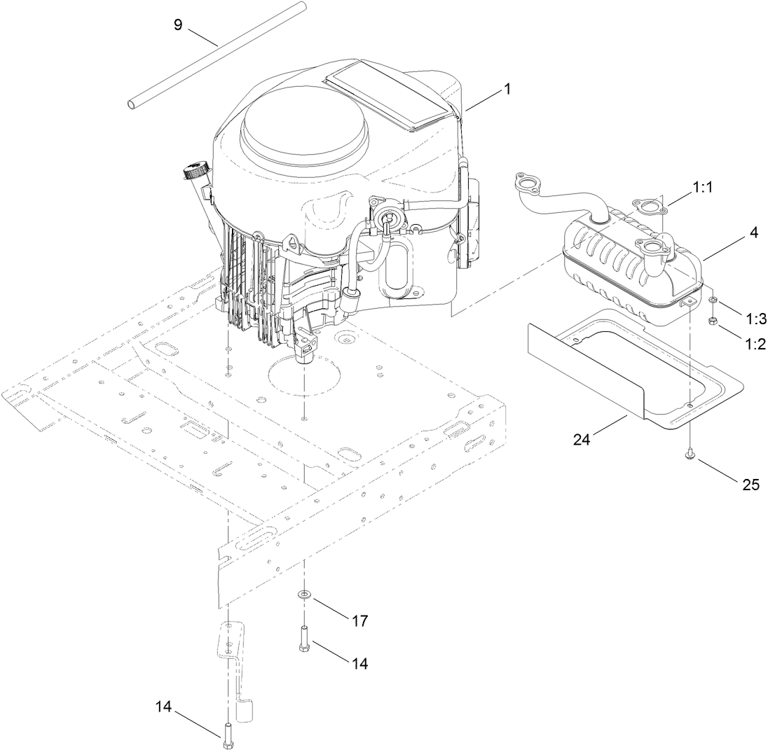 Engine and Exhaust Assembly