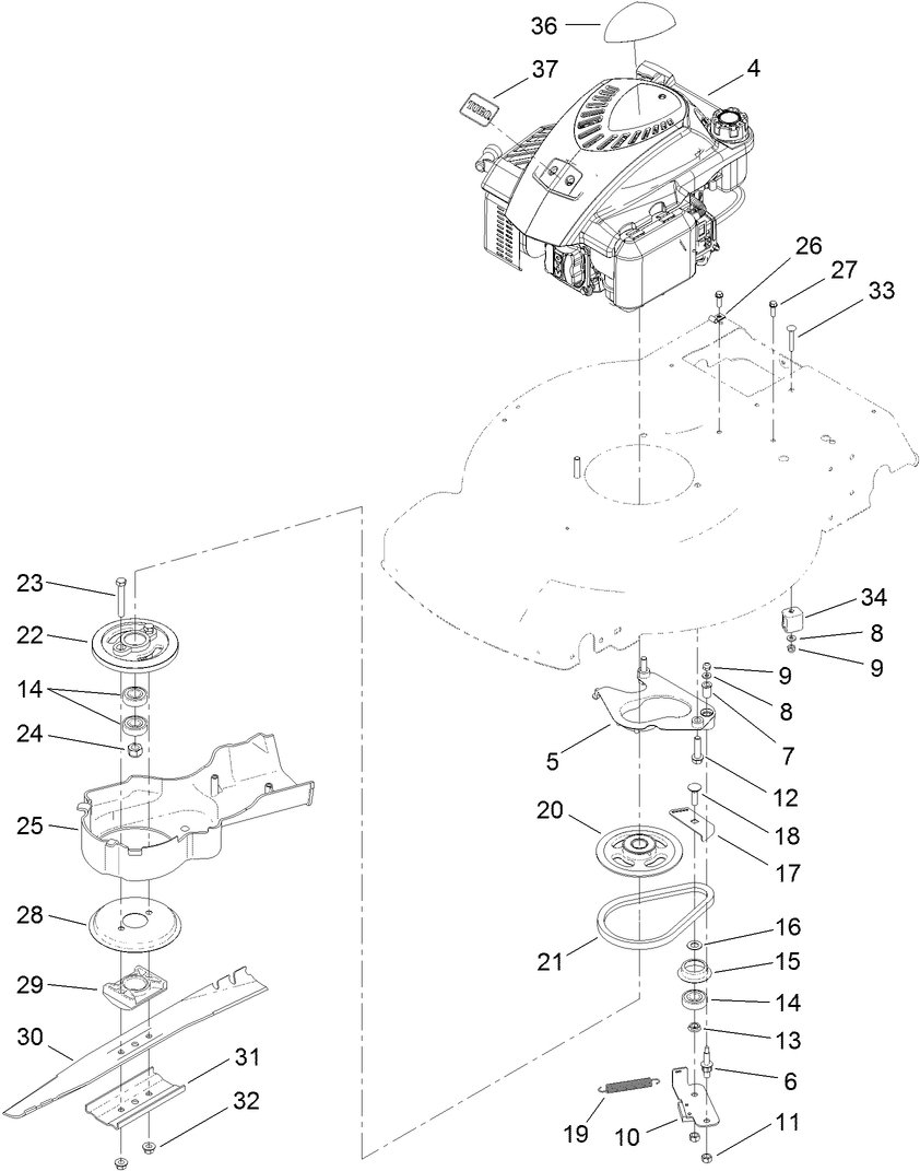 Engine and Blade Assembly