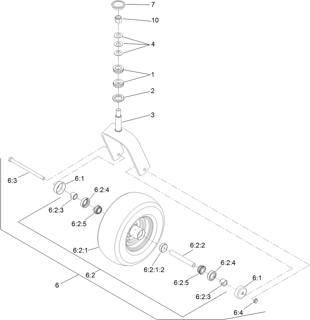 Caster Wheel and Fork Assembly