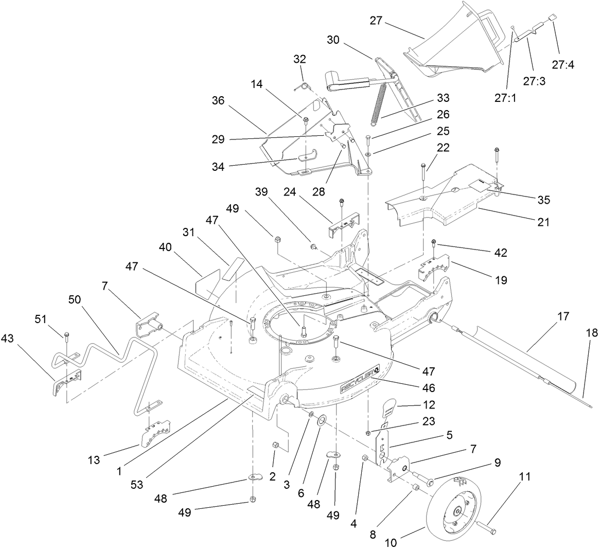 Housing, Chute and Wheel Assembly