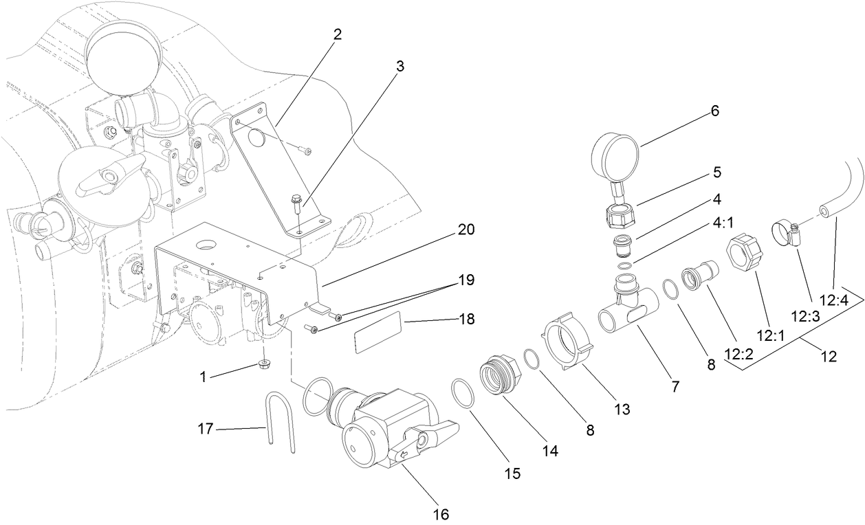 3-Way Valve and Gauge Assembly