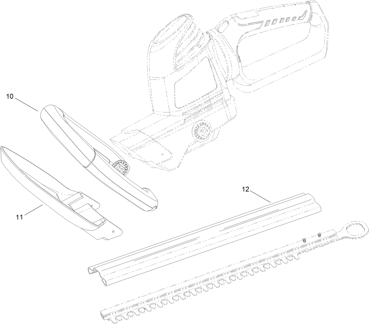 24 Inch Cordless Hedge Trimmer Service Part Assembly