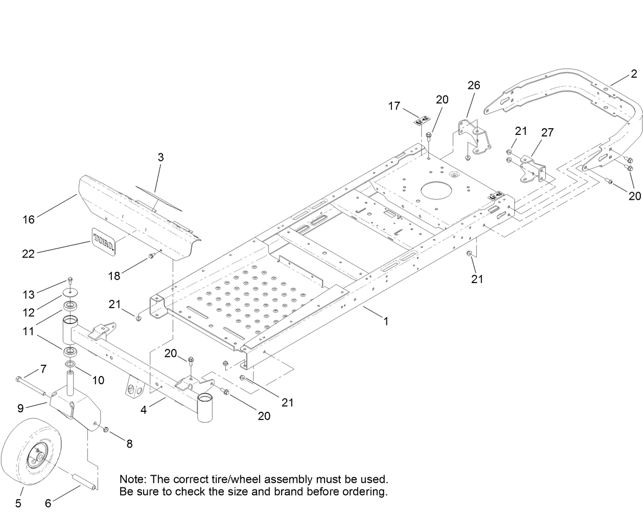 Main Frame and Caster Wheel Assembly