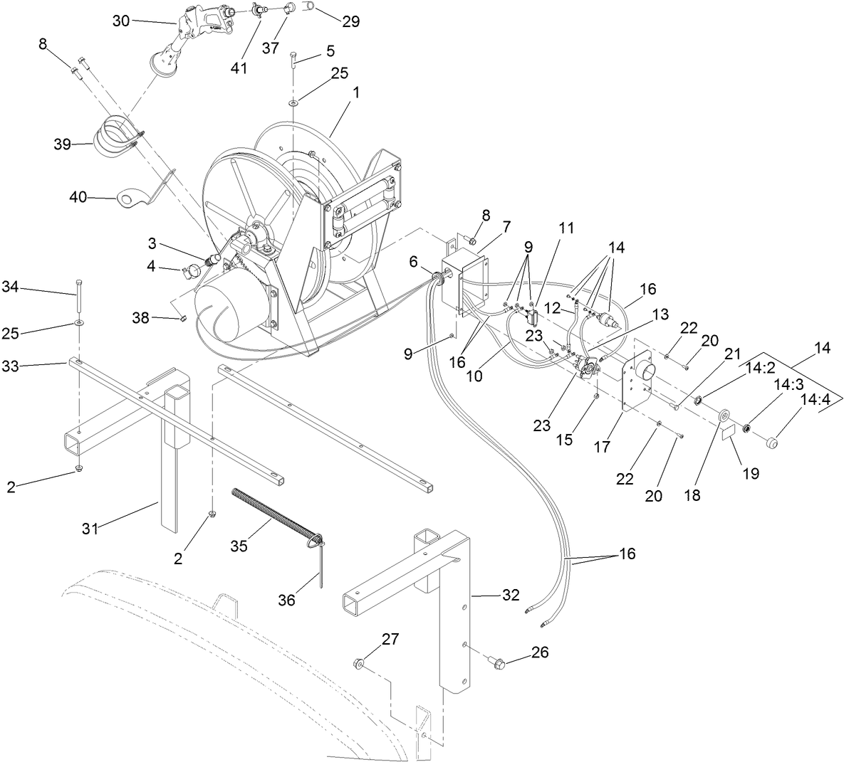 Hose Reel and Electrical Assembly