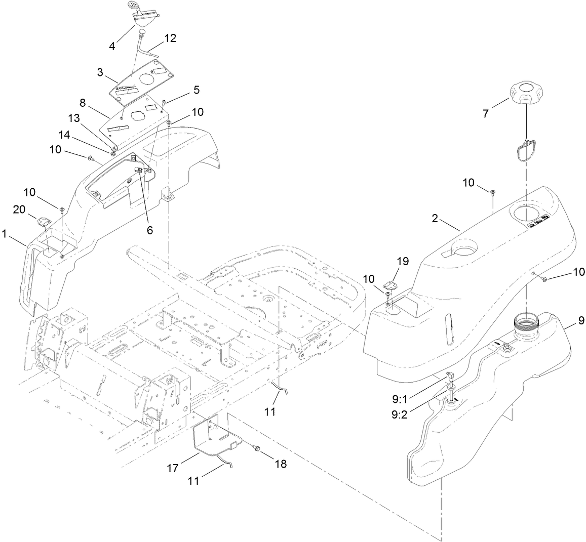 Body Styling and Fuel Tank Assembly