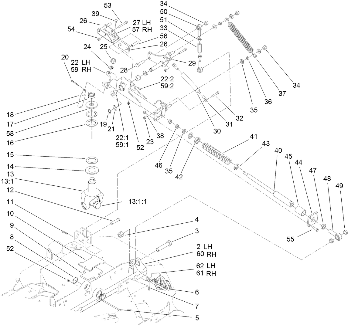 Side Deck Lift Arm and Damper Assembly