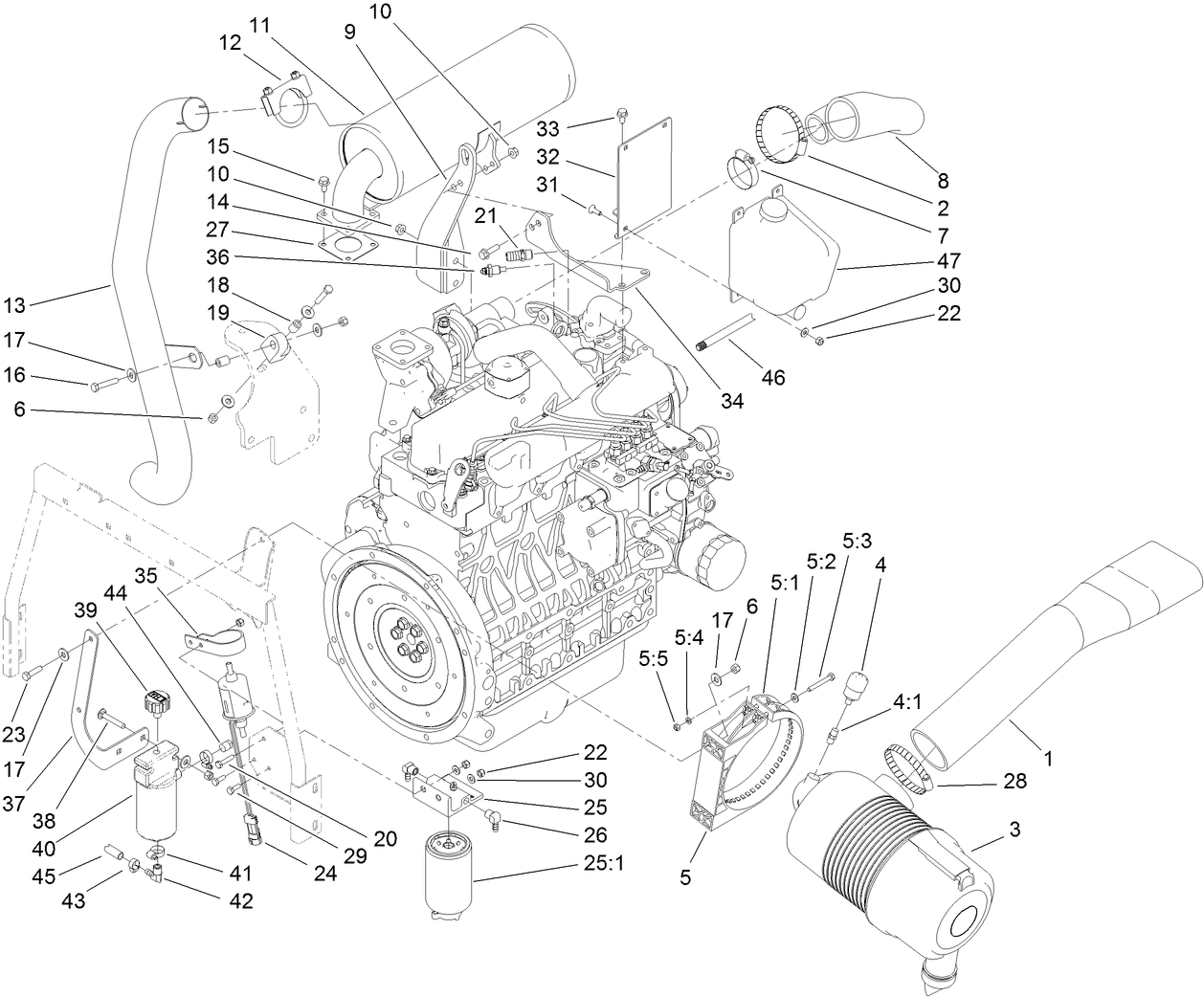 Air Cleaner and Muffler Assembly