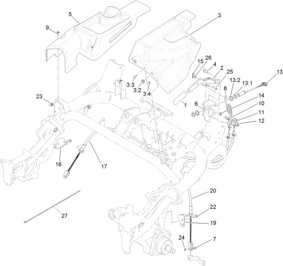 Brake Cable and Lever Assembly