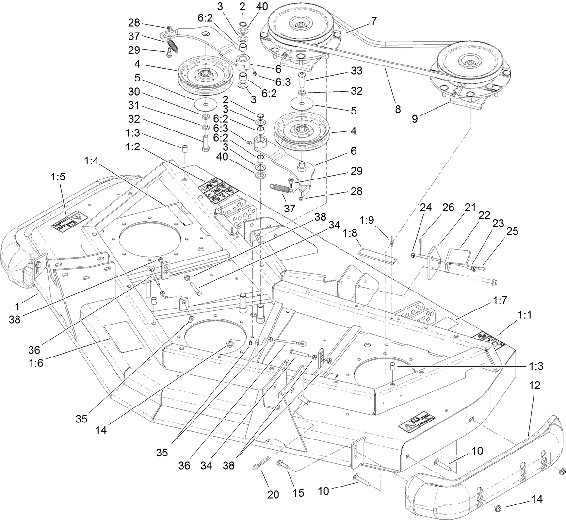 Front Deck, Idler and Skid Assembly