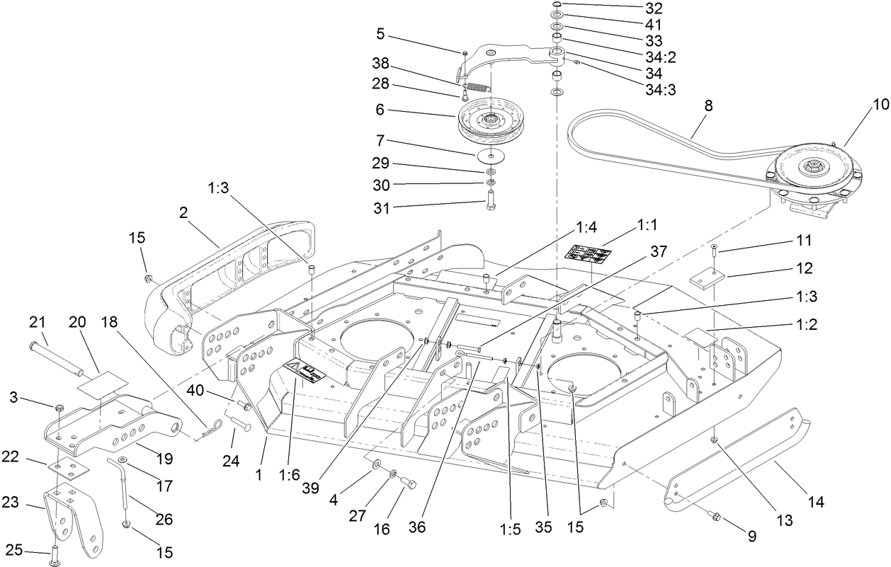 Right Deck, Idler and Skid Assembly