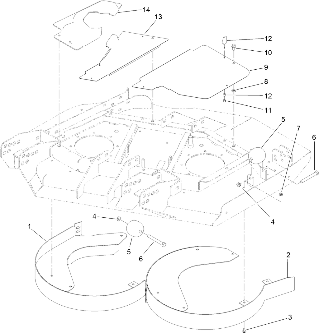 Right Deck Discharge Chamber and Cover Assembly