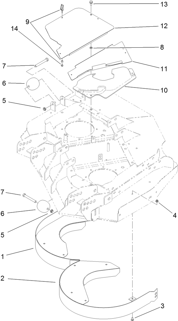 Left Deck Discharge Chamber and Cover Assembly
